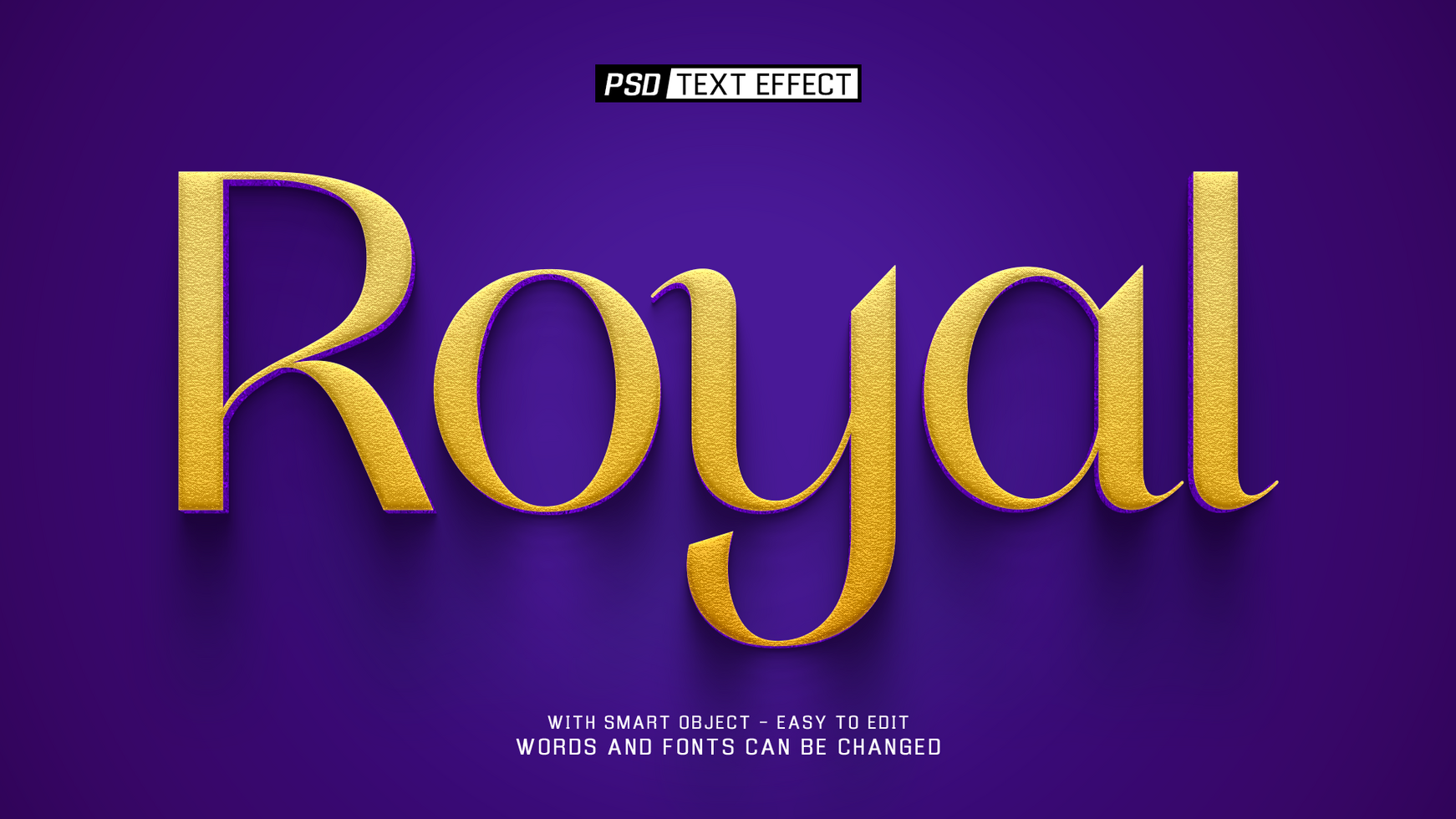 royal 3d text effect psd