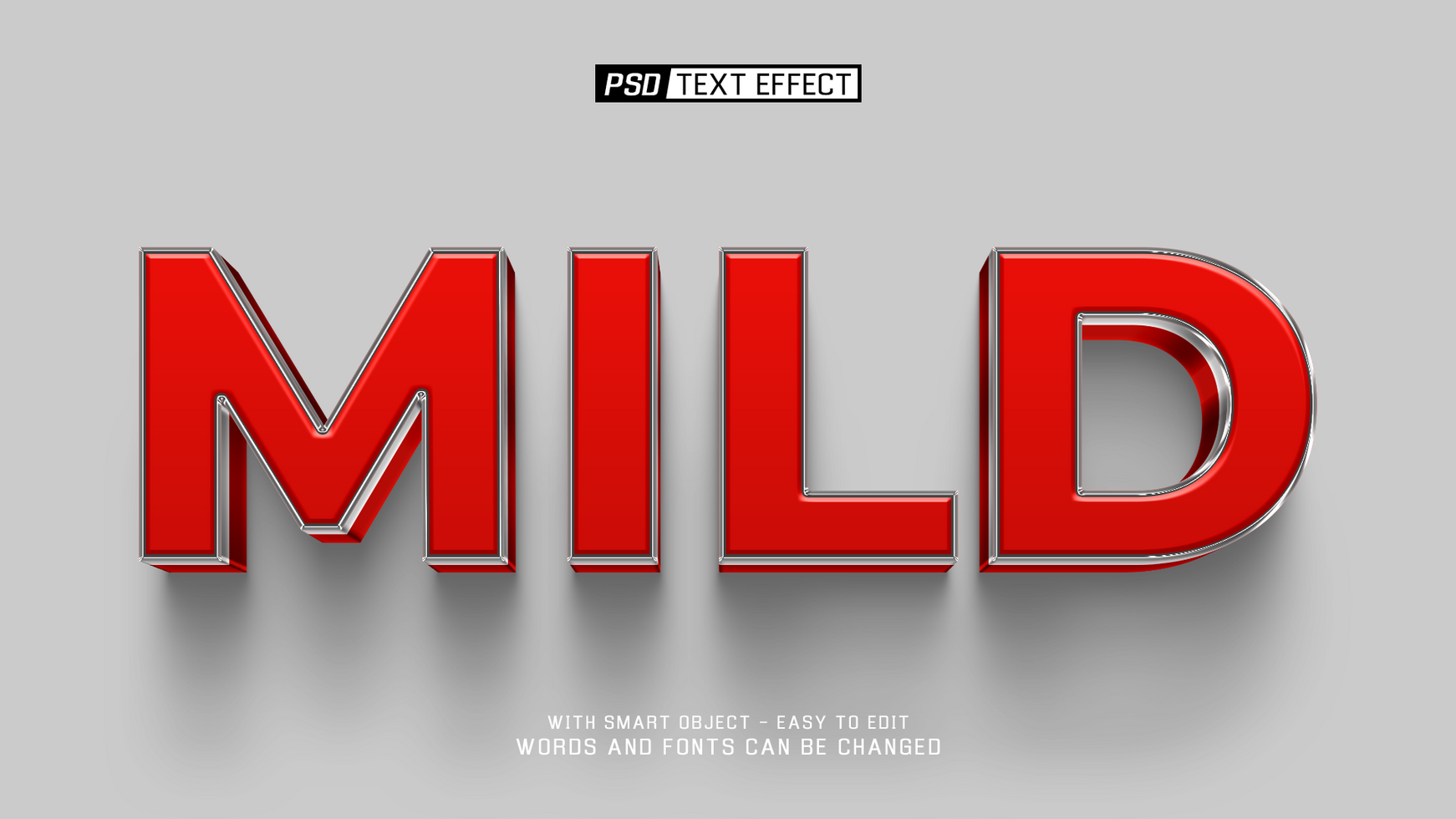 mild text effect psd