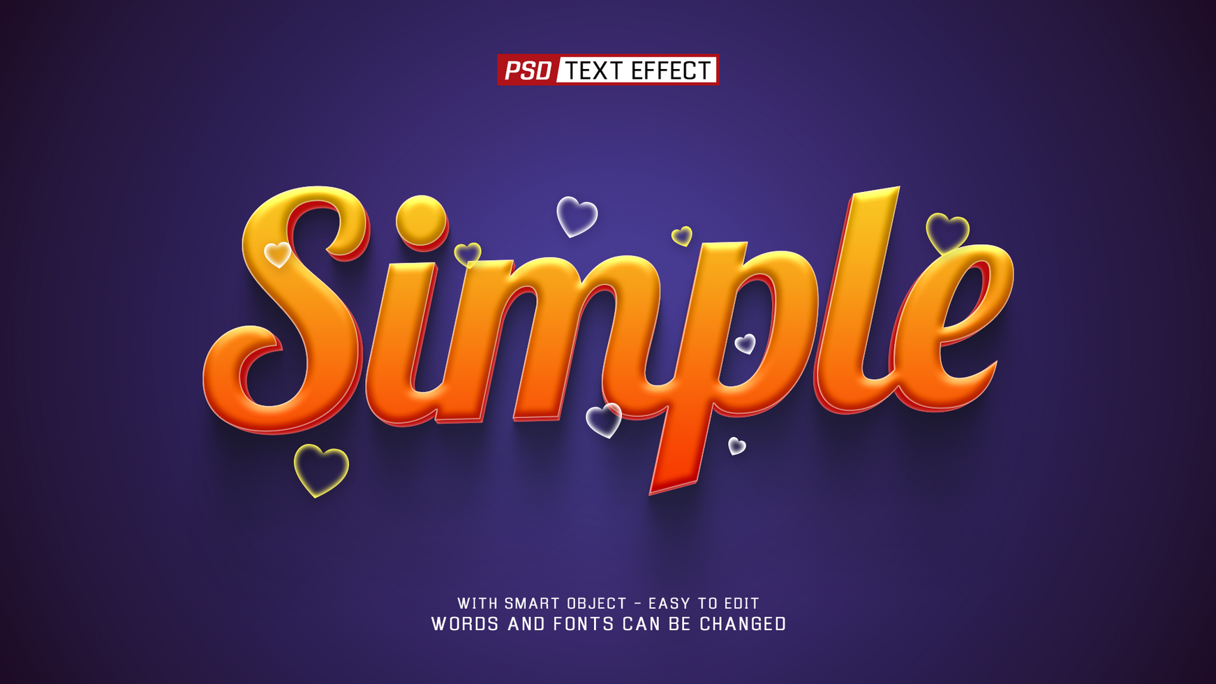 simple 3d text effect psd