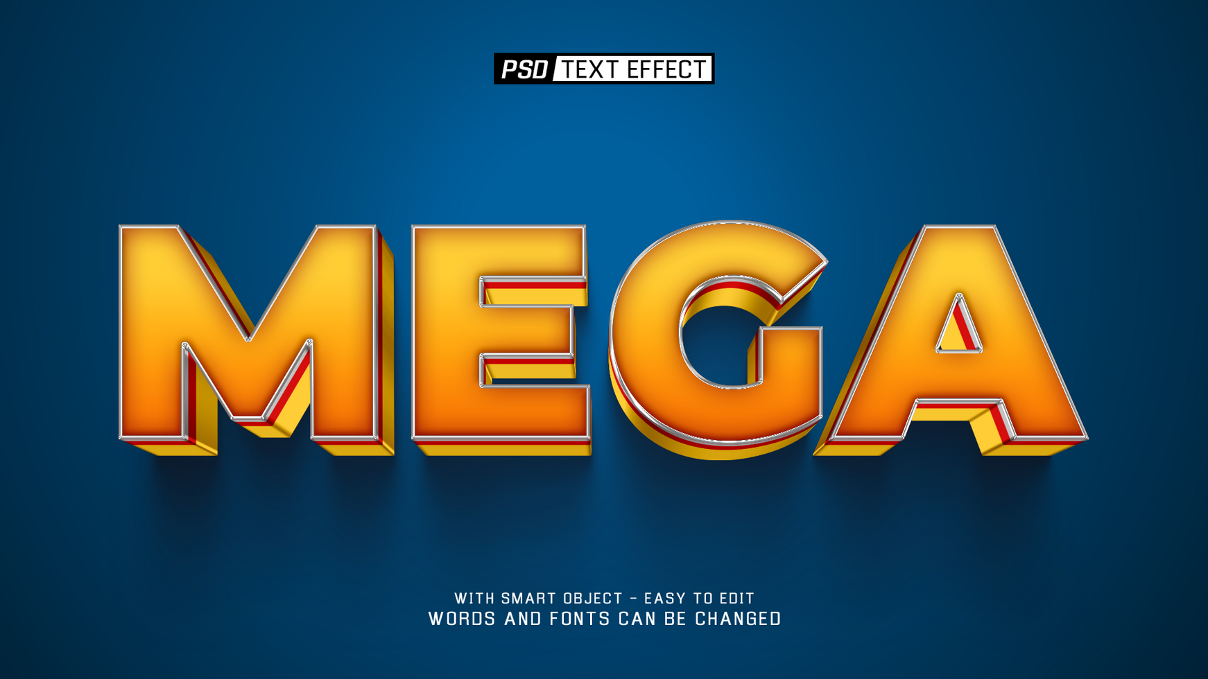 mega 3d text effect psd
