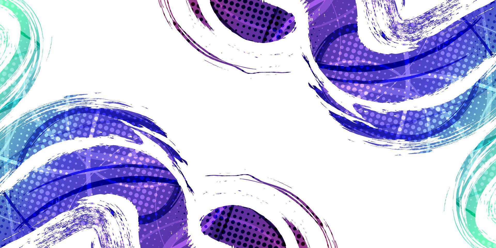 Green and Purple Gradient Brush Background with Halftone Effect. Sports Background with Grunge Concept vector