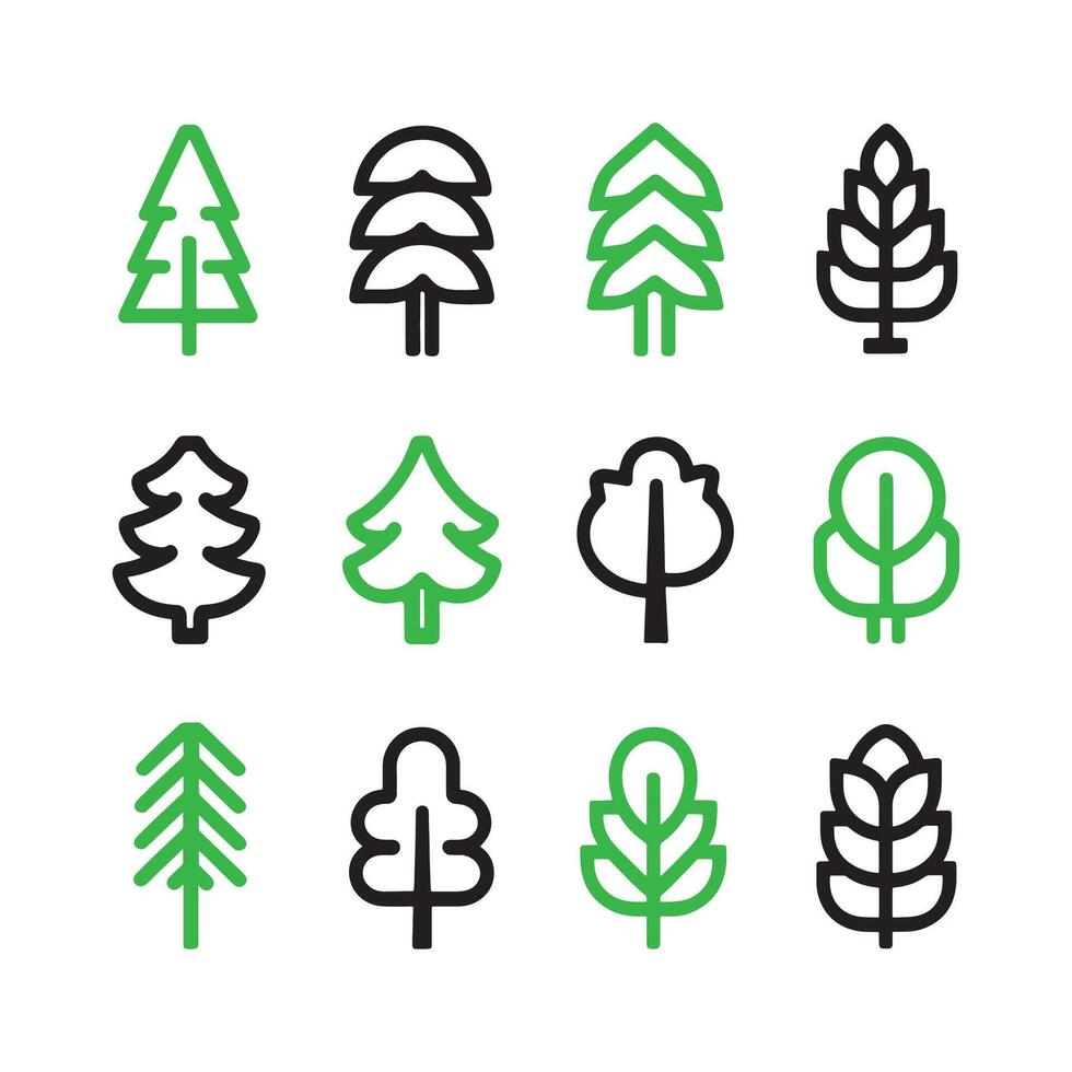An iconic tree collection vector