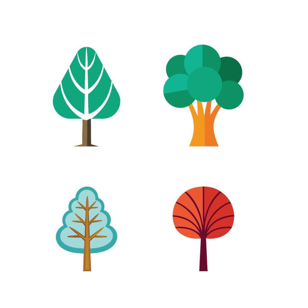 A collection of tree icons vector