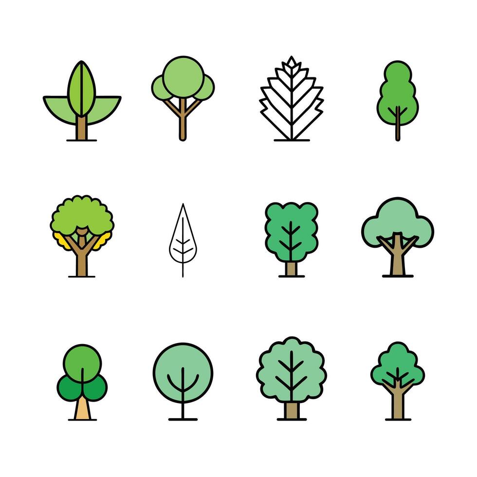 Tree icon set, tree logo vector