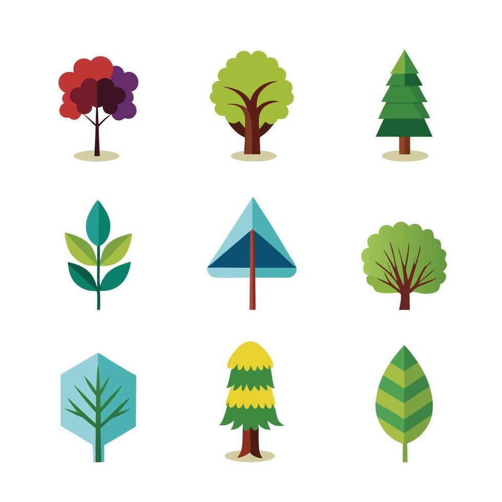Tree logo, Iconic tree designs vector