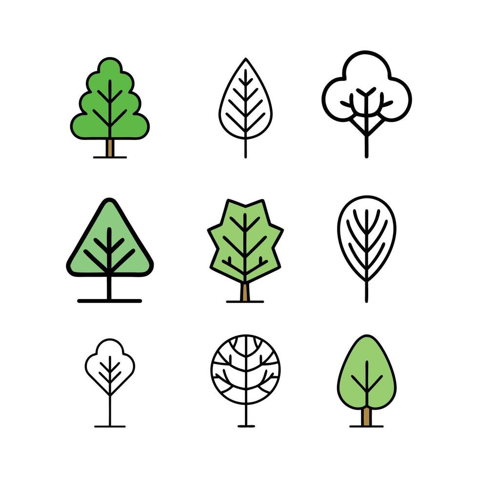 A nature tree icons style vector
