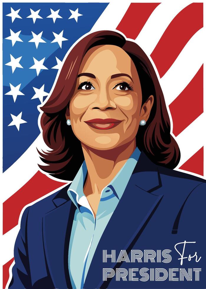 kamala harris for president vector