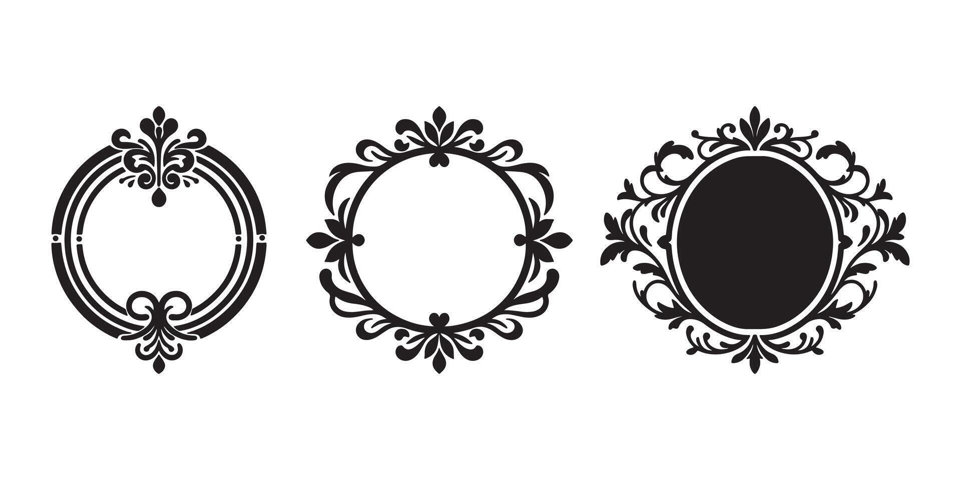 Black vintage frame set vector