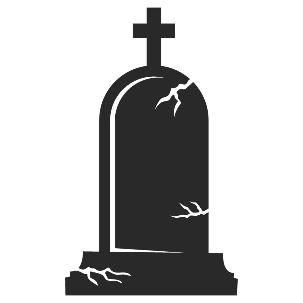 Flat Halloween Tombstone Silhouettes vector