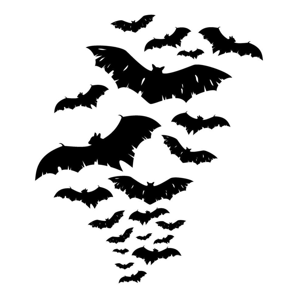 Halloween Flying Bats Silhouette Illustration vector