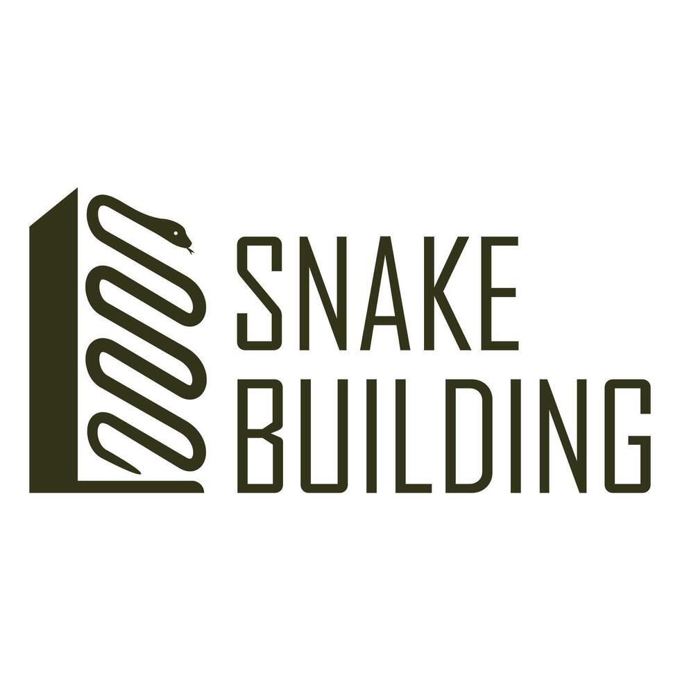 snake building minimalist logo design vector