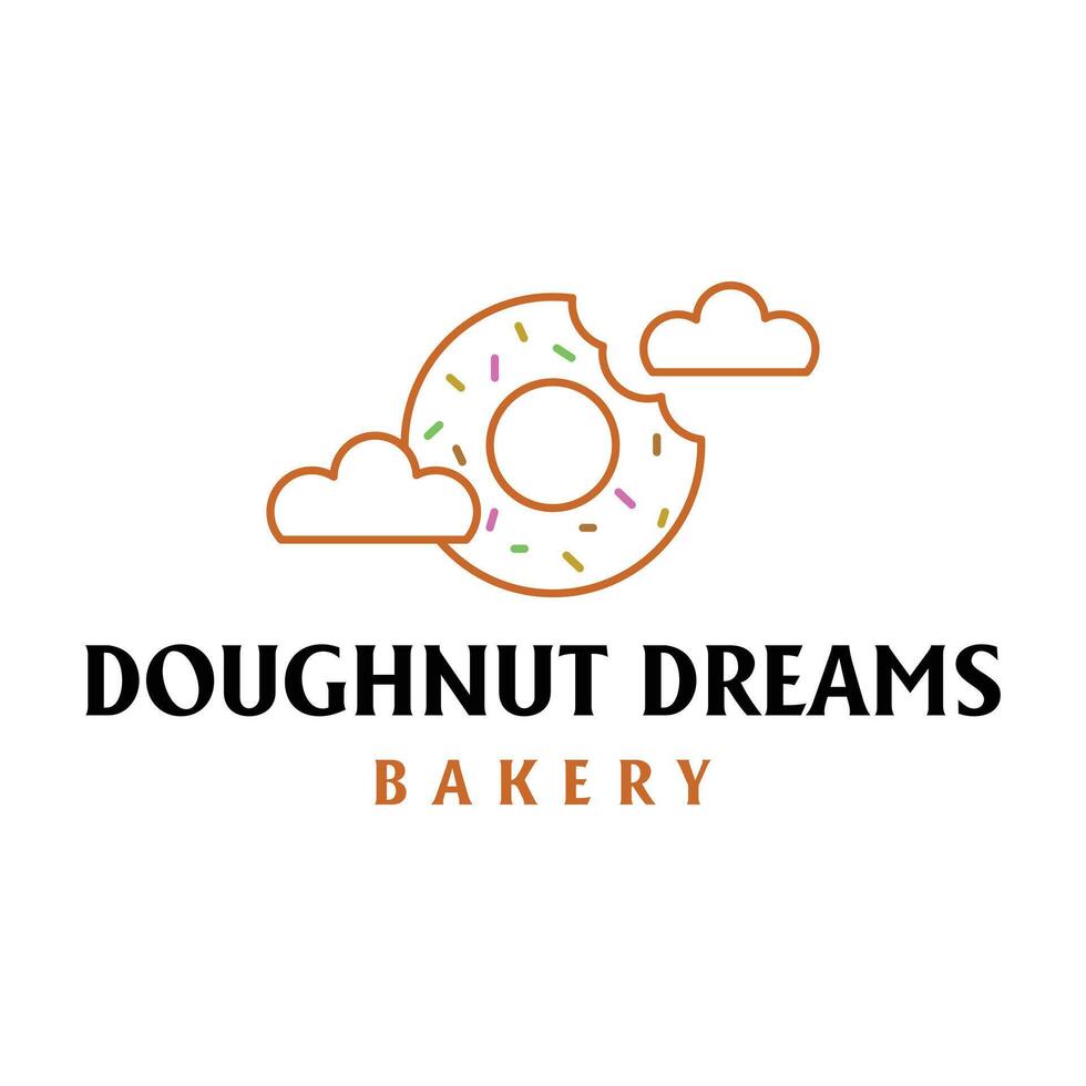 donut bakery minimalist logo design vector