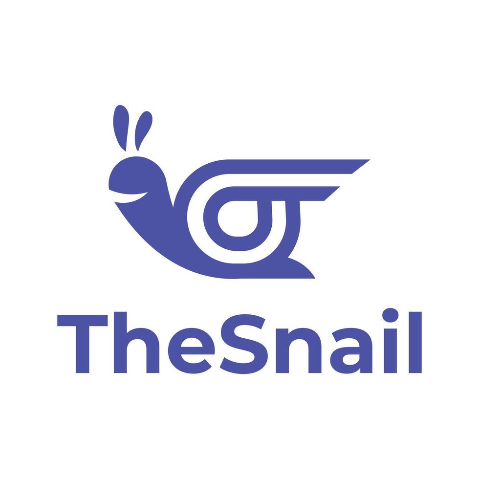the snail minimalist logo design vector