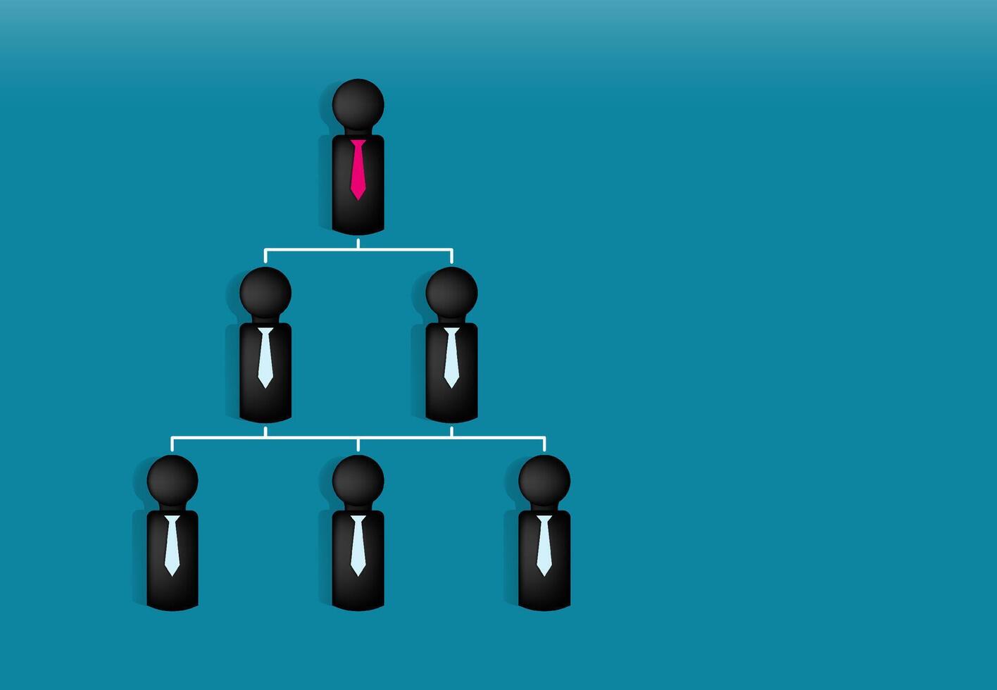 Diagram of the organizational hierarchical system chart of people in a company. vector