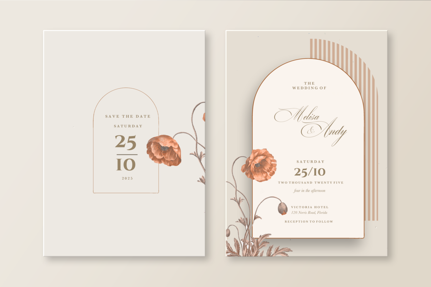 Geometric Wedding Invitation Template psd