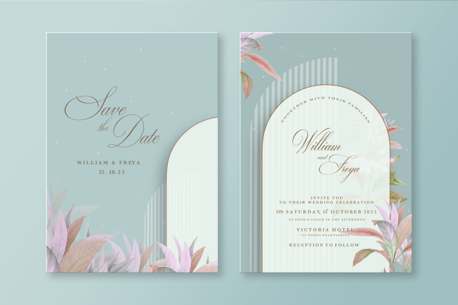 Geometric Wedding Invitation Template psd