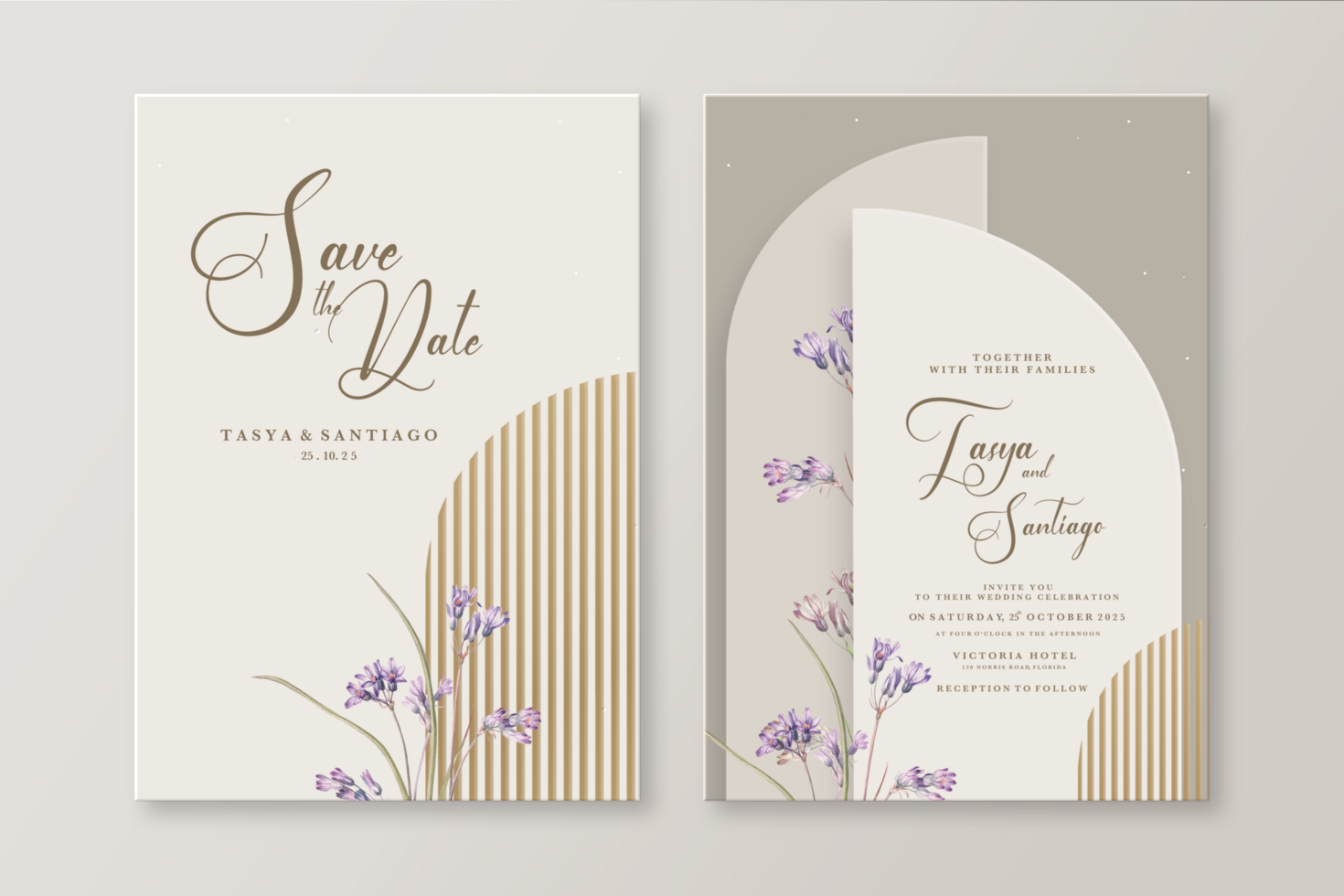 Geometric Wedding Invitation Template psd