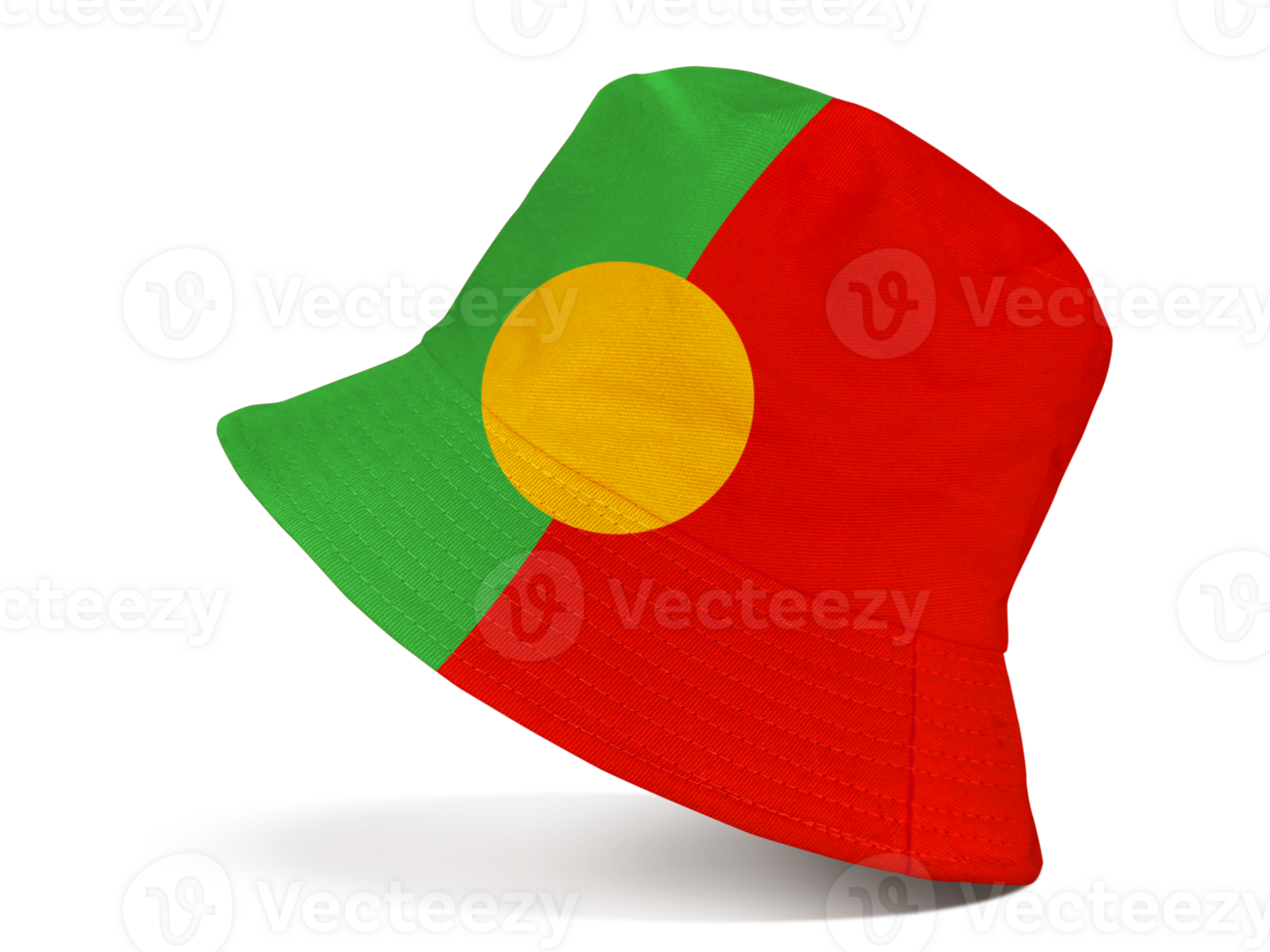 Red yellow green bucket hats transparent. png