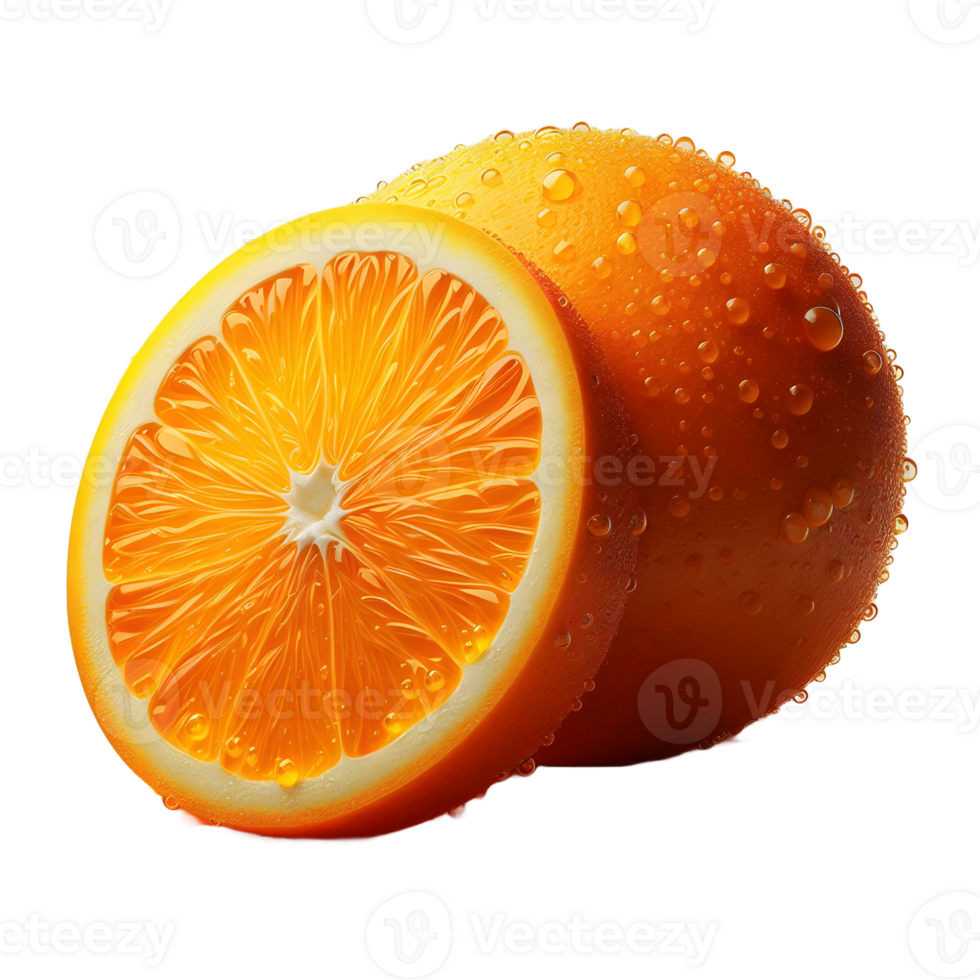 Fresh orange and slice png