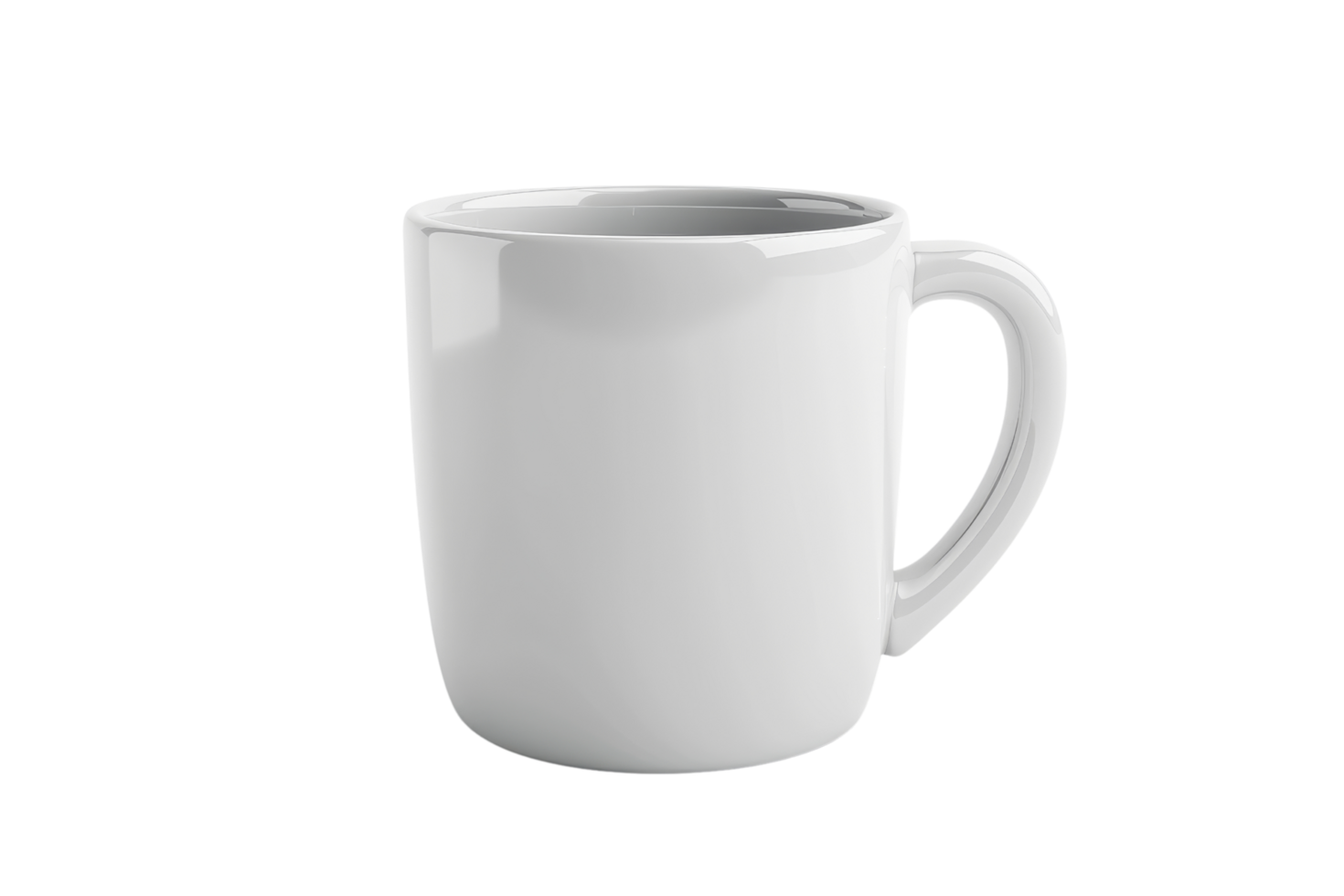White Ceramic Mug with Handle png