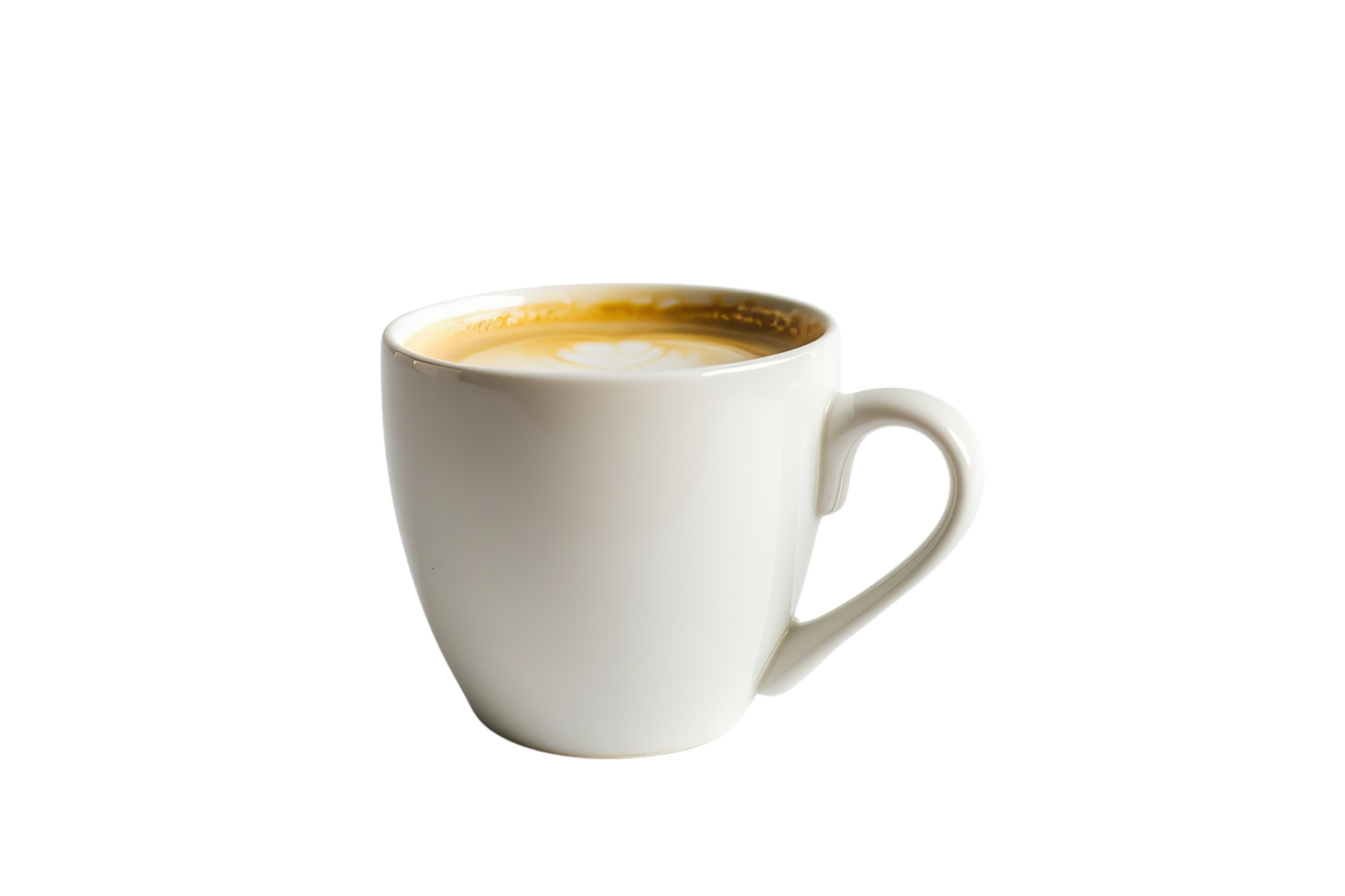 A Cup of Coffee with Heart Latte Art png