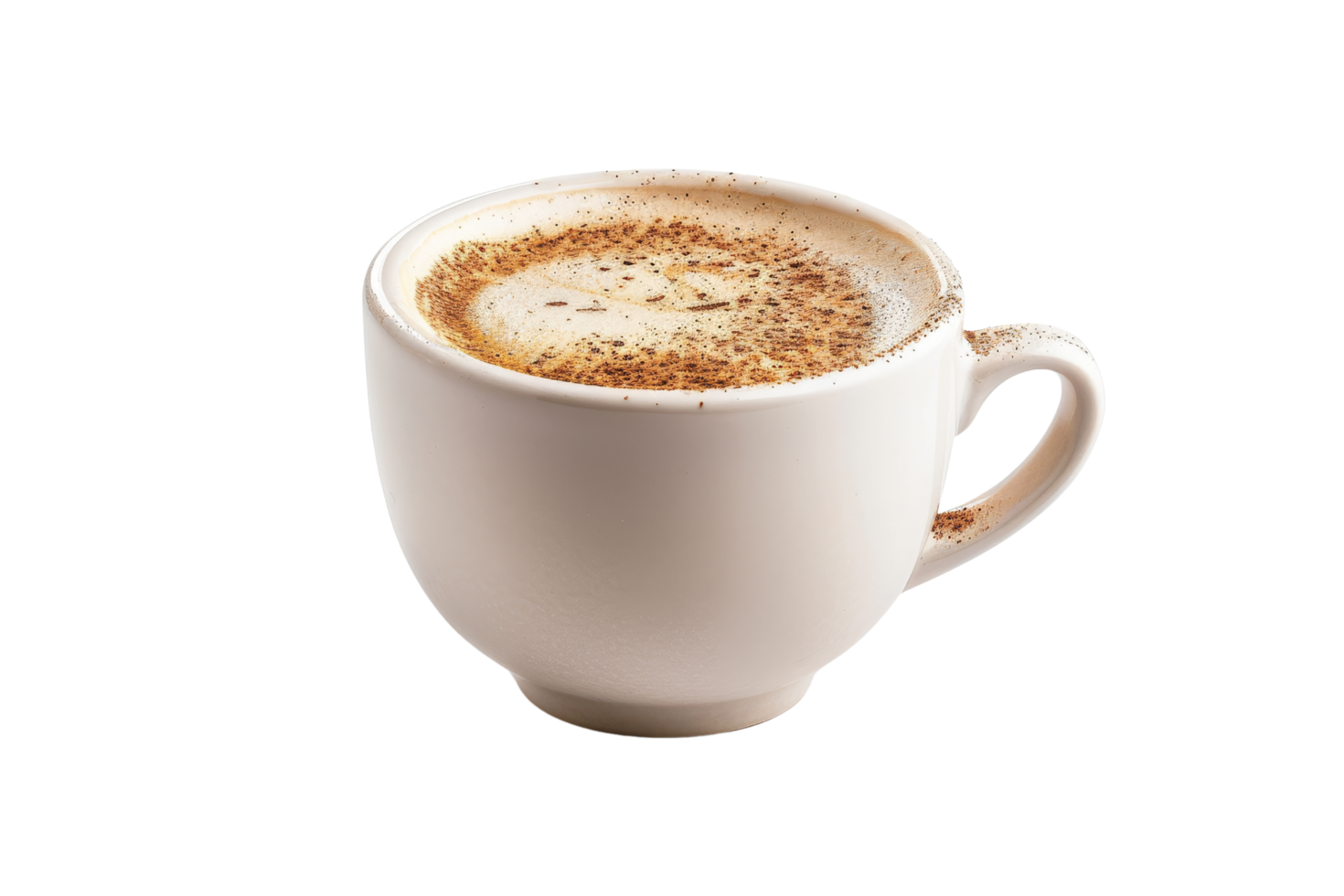 Cup of Coffee with Frothy Milk and Cinnamon png
