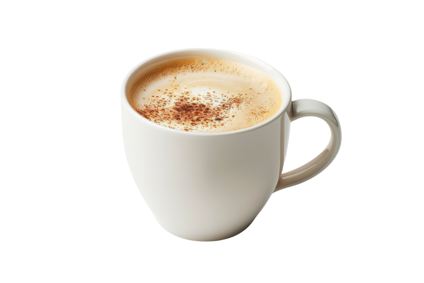 Cup of coffee with cinnamon on top png
