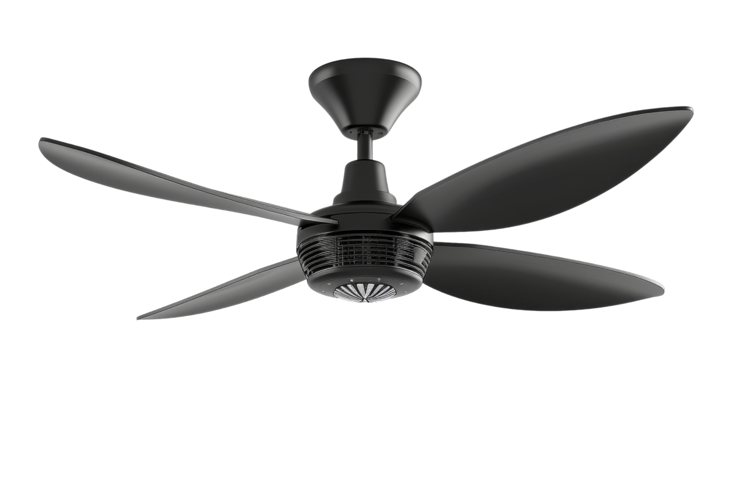 Black Ceiling Fan with Modern Design png
