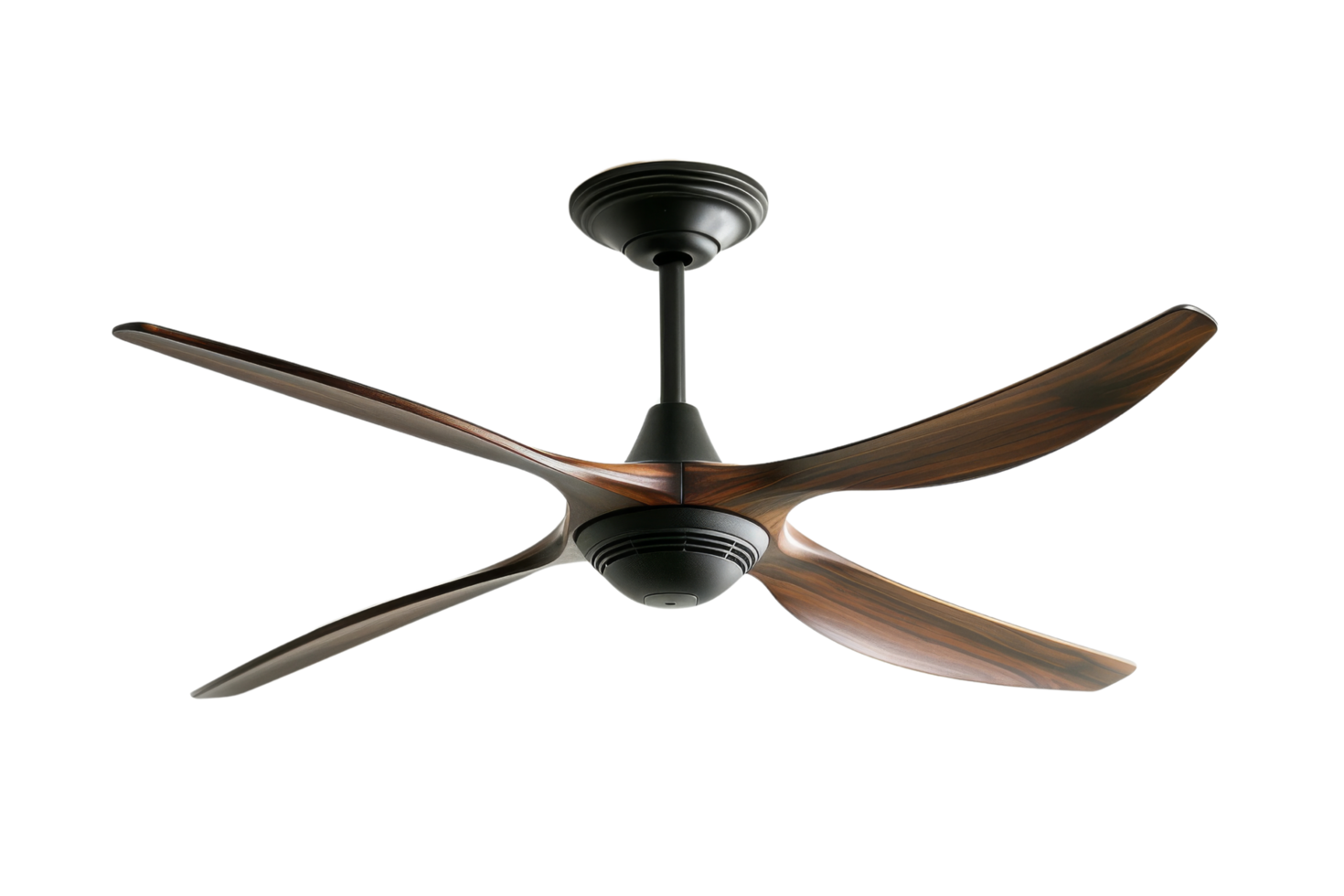 Modern Ceiling Fan with Wooden Blades png