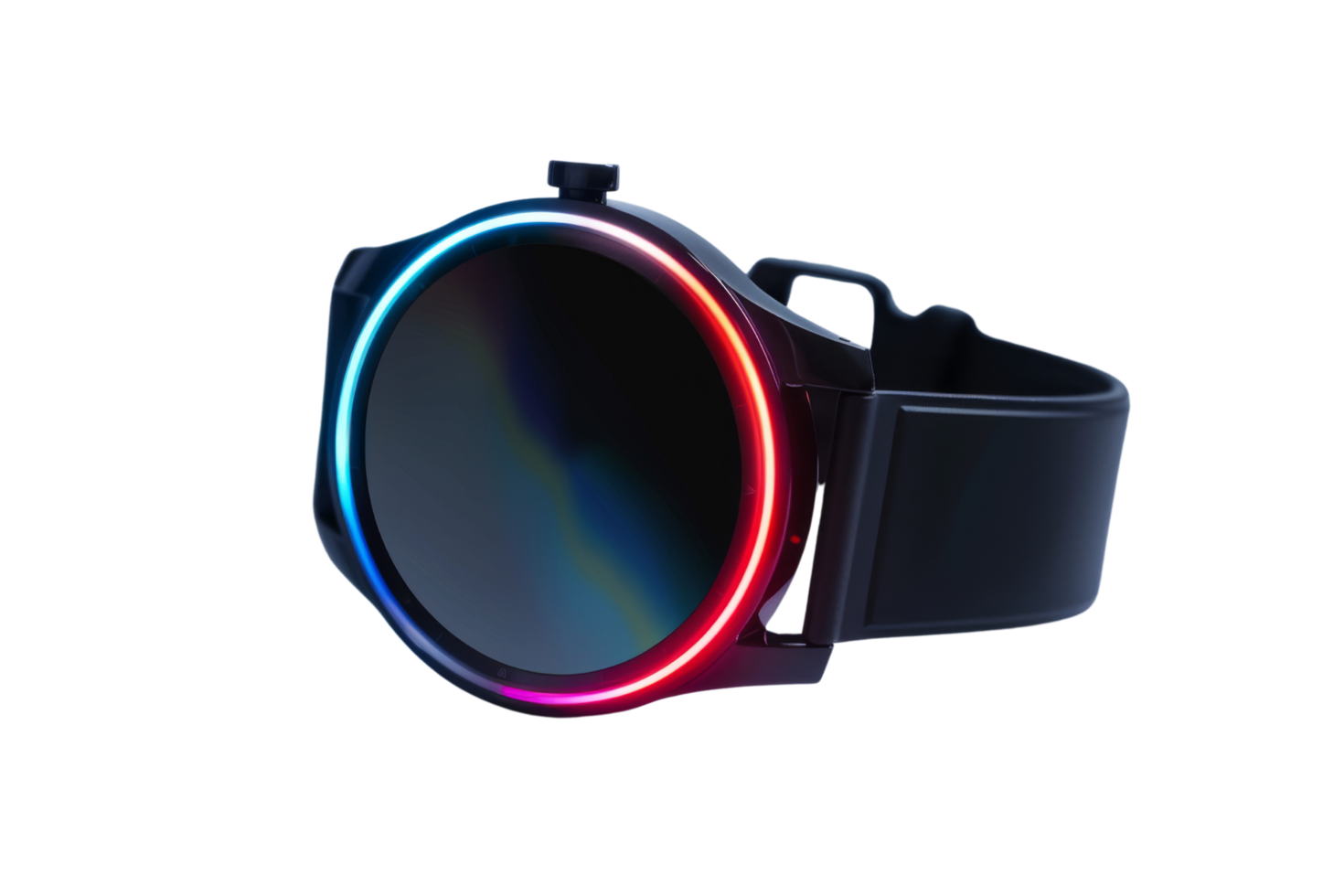 Modern Smartwatch with Colorful Light Ring png