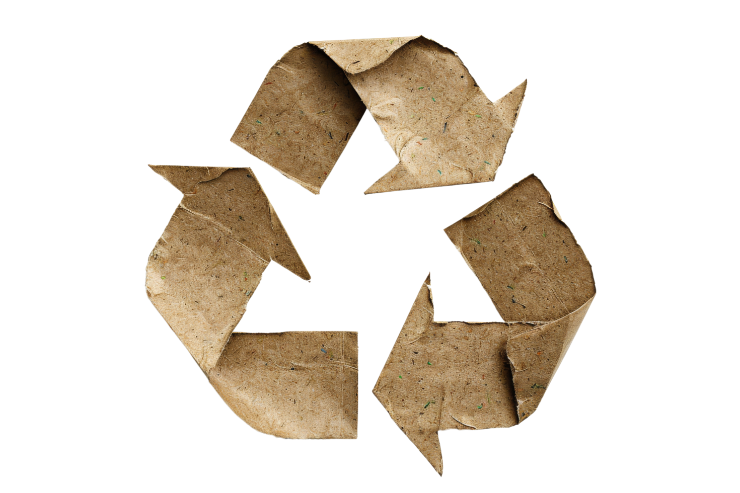 Recycle Symbol Made of Crumpled Paper png