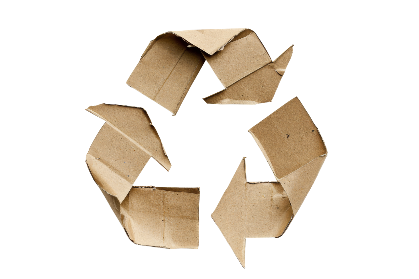 Recycle symbol made of cardboard png