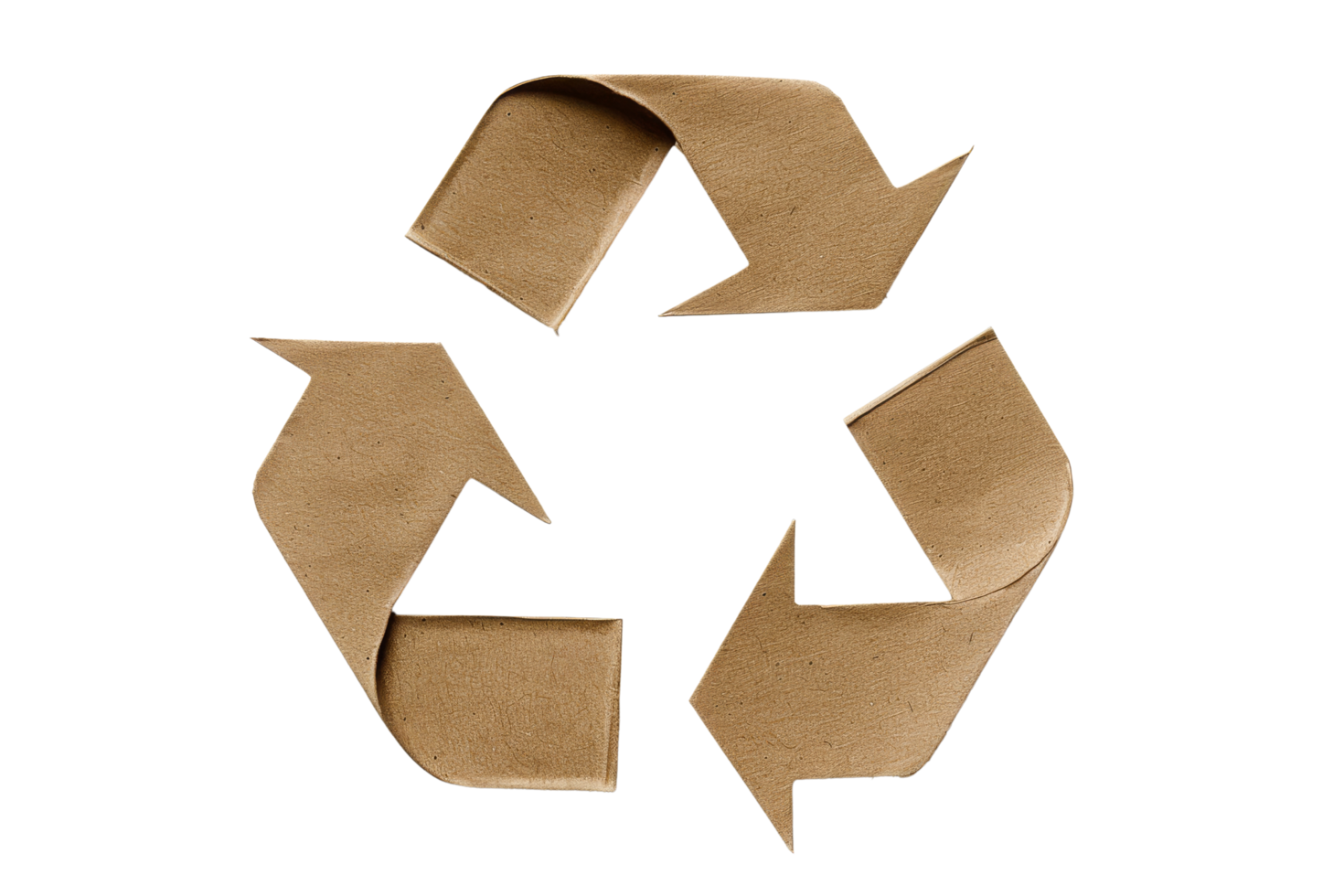 Recycle Symbol Made of Cardboard png