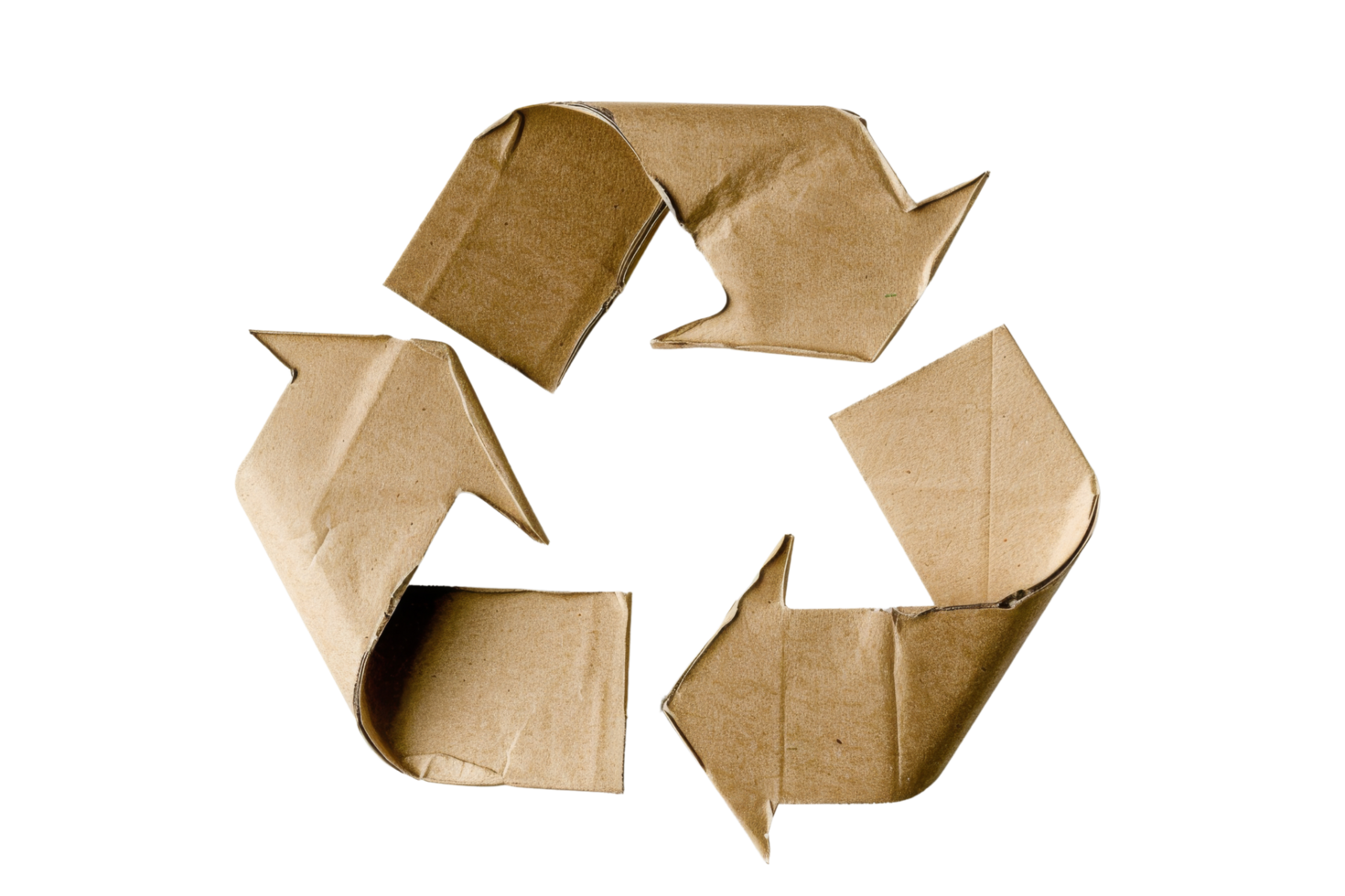 Recycle Symbol Made of Cardboard png