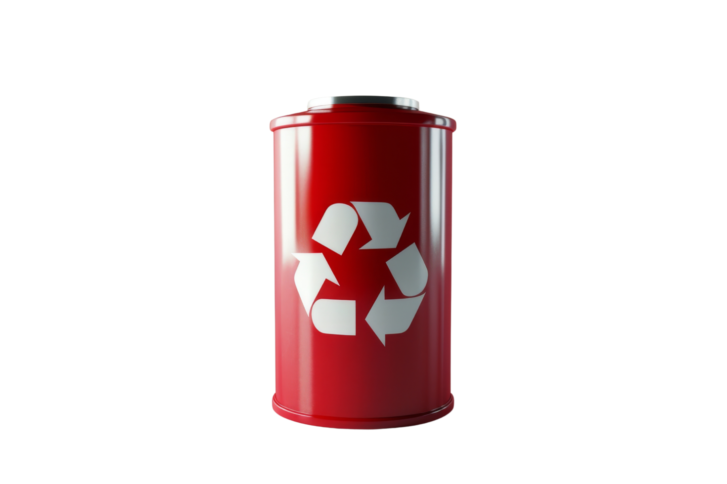 Red Recycling Bin with Recycling Symbol png