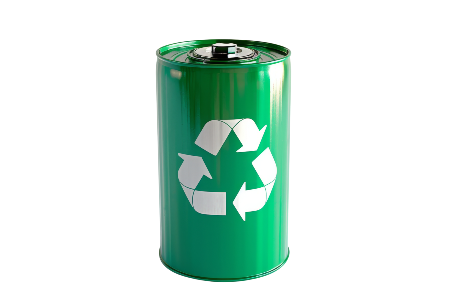 Green Battery with Recycle Symbol png