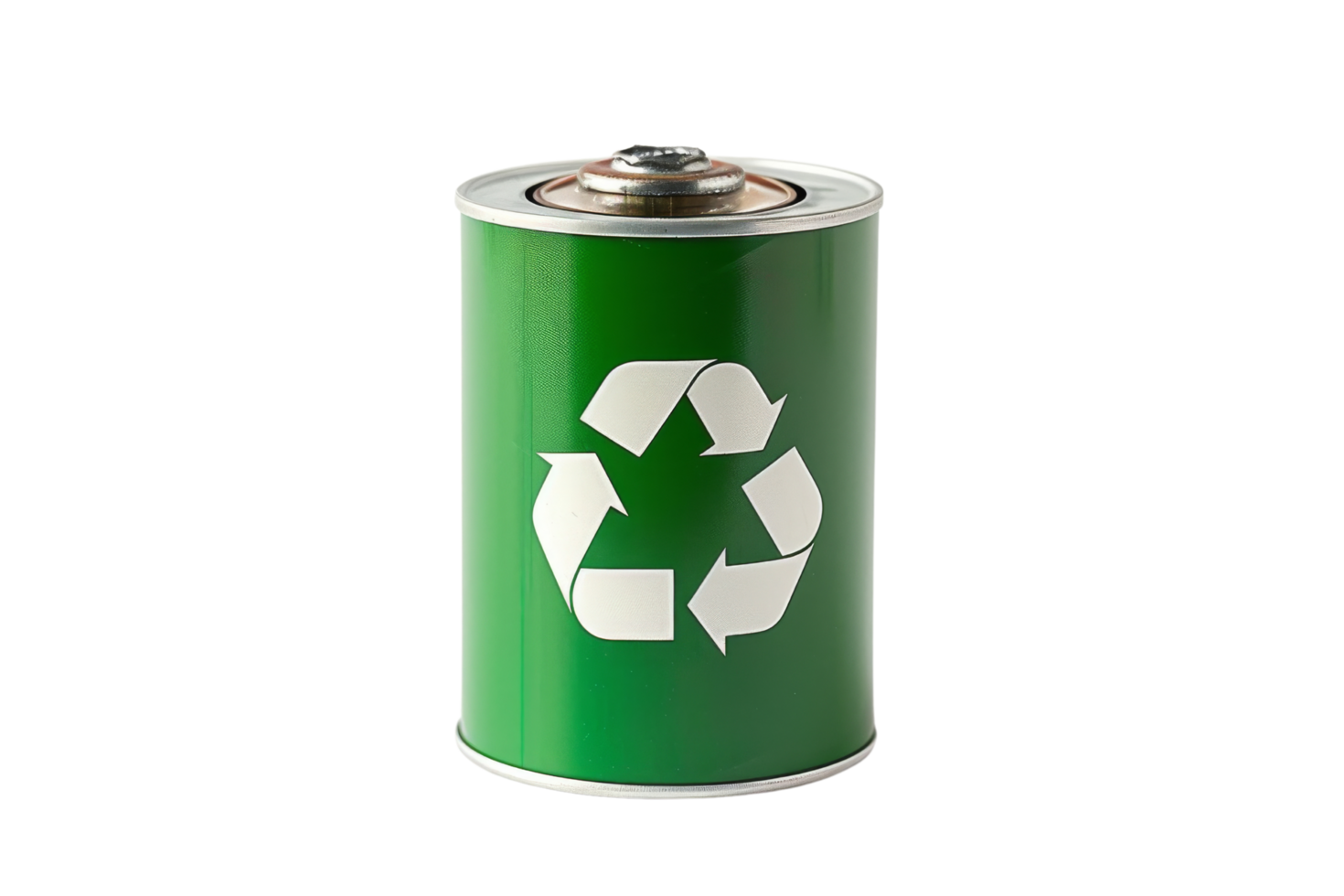 Green Battery with Recycle Symbol png