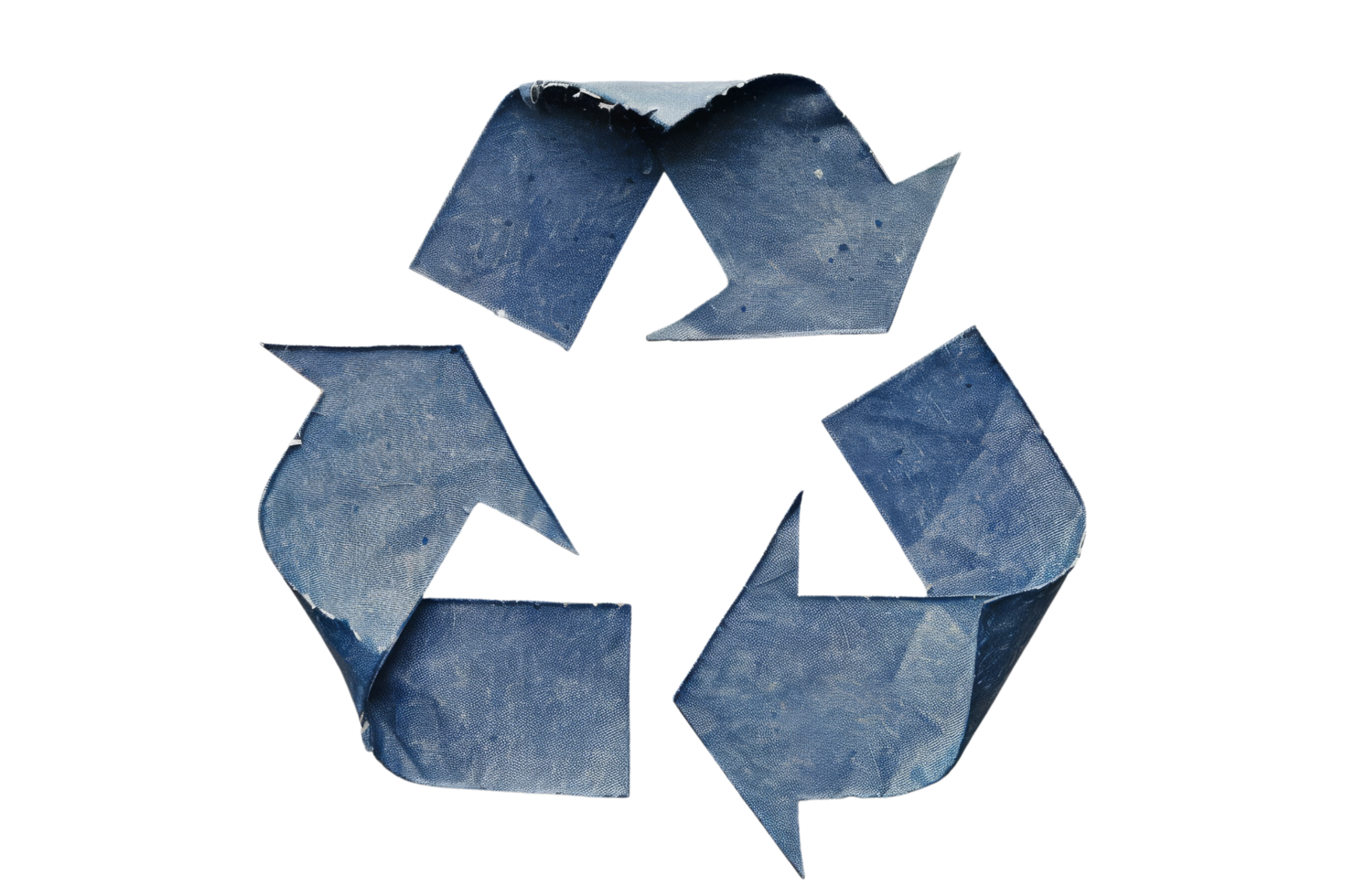 Blue Recycle Symbol Made of Fabric png