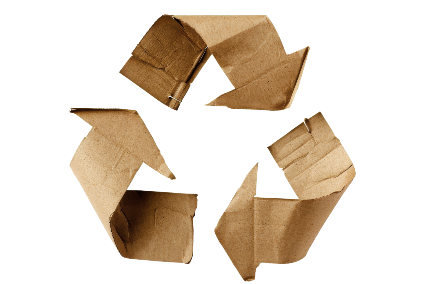 Recycle Symbol Made from Cardboard png