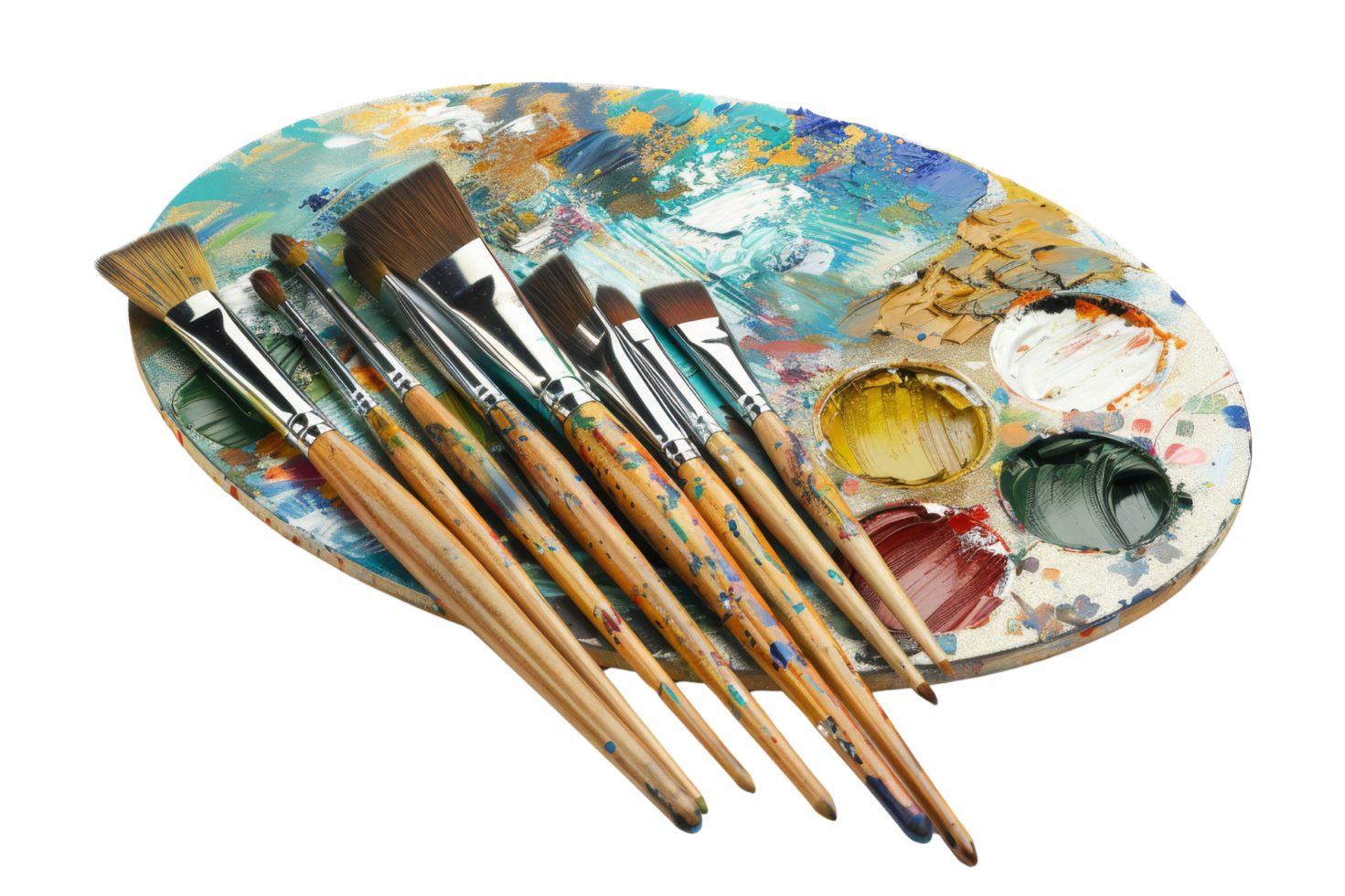 Paintbrushes and Palette png