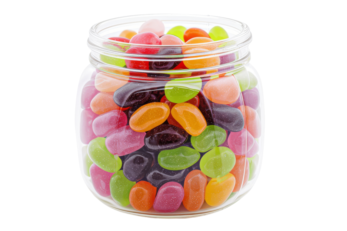 Jar of Colorful Jelly Beans png