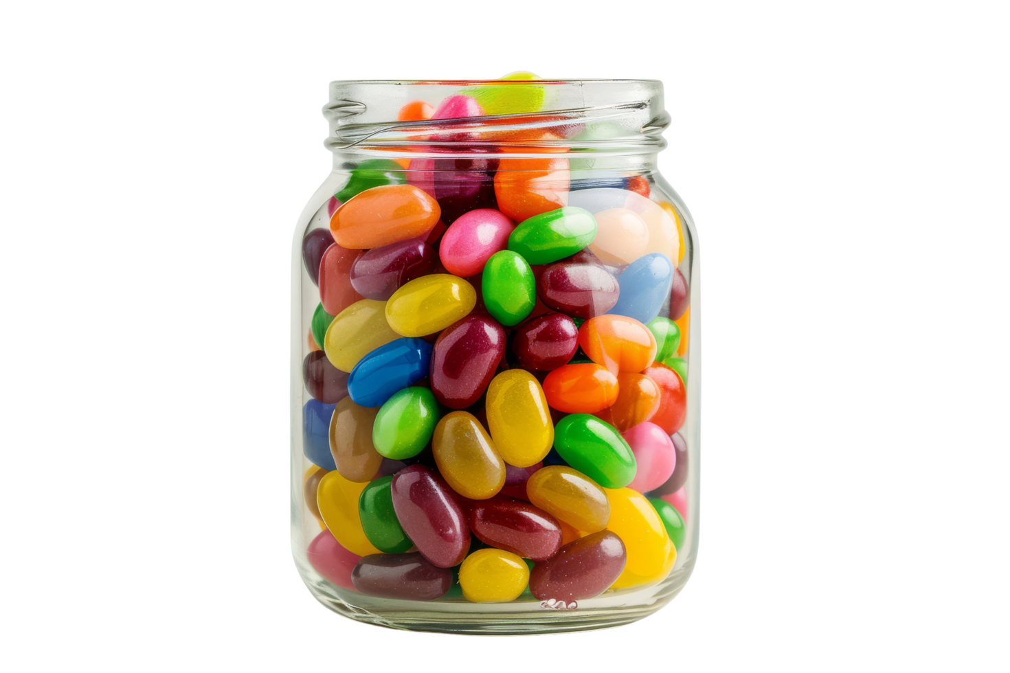 Jar of Colorful Jelly Beans png