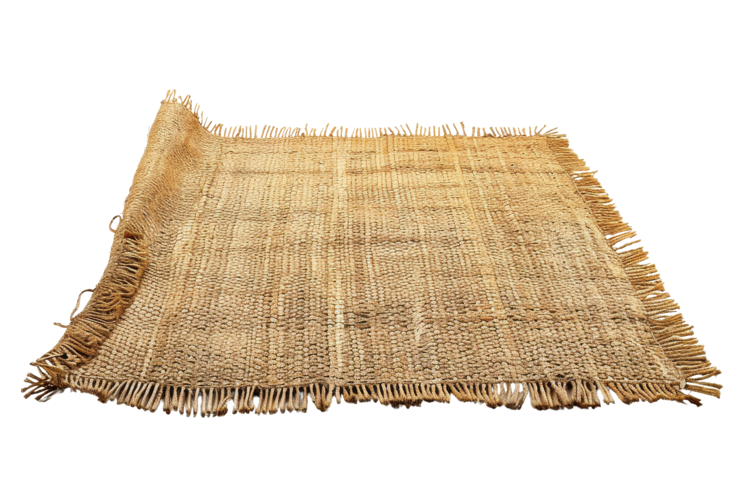 Rustic Burlap Fabric with Frayed Edges png