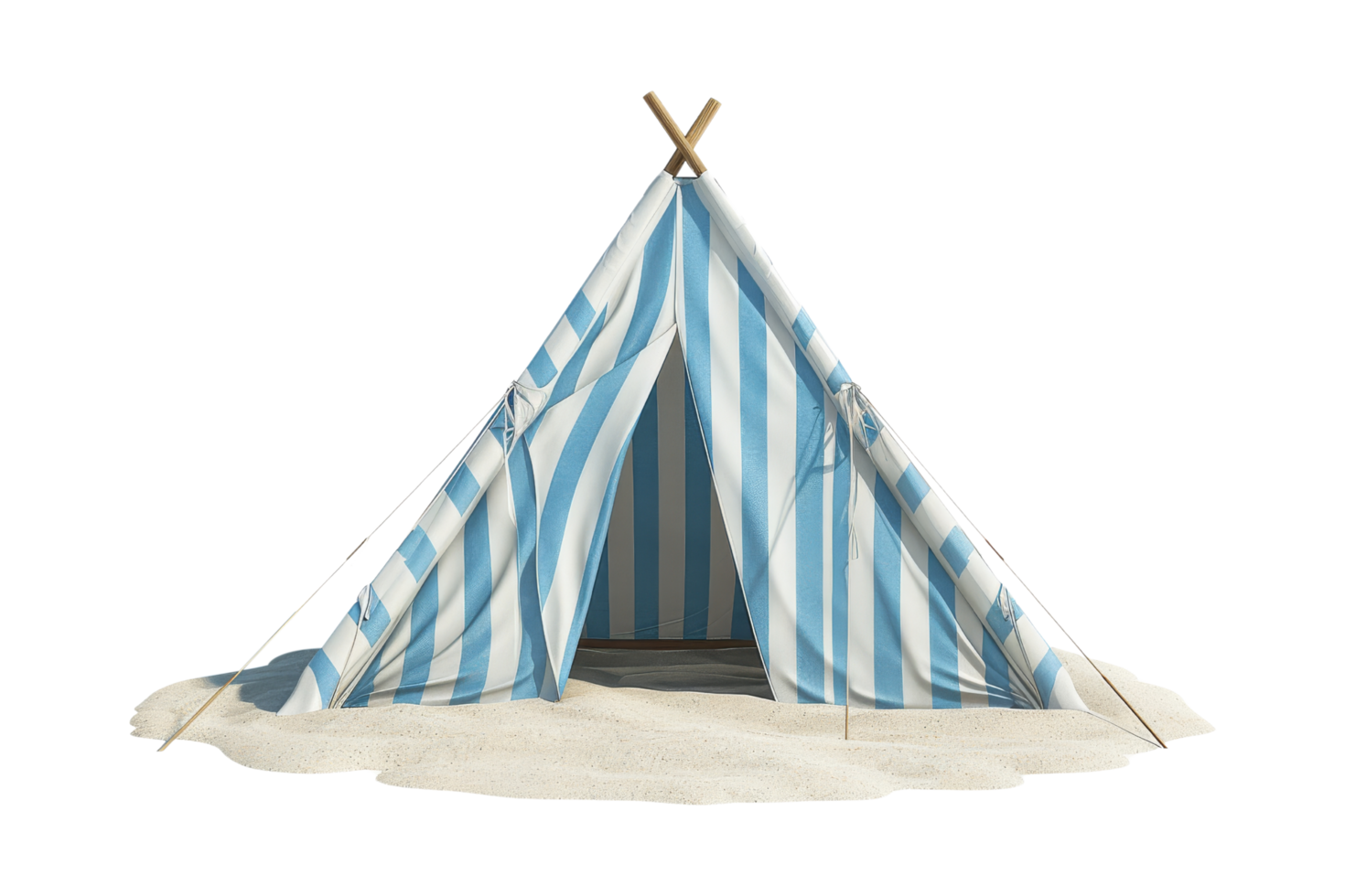Striped Beach Tent on White Sand png