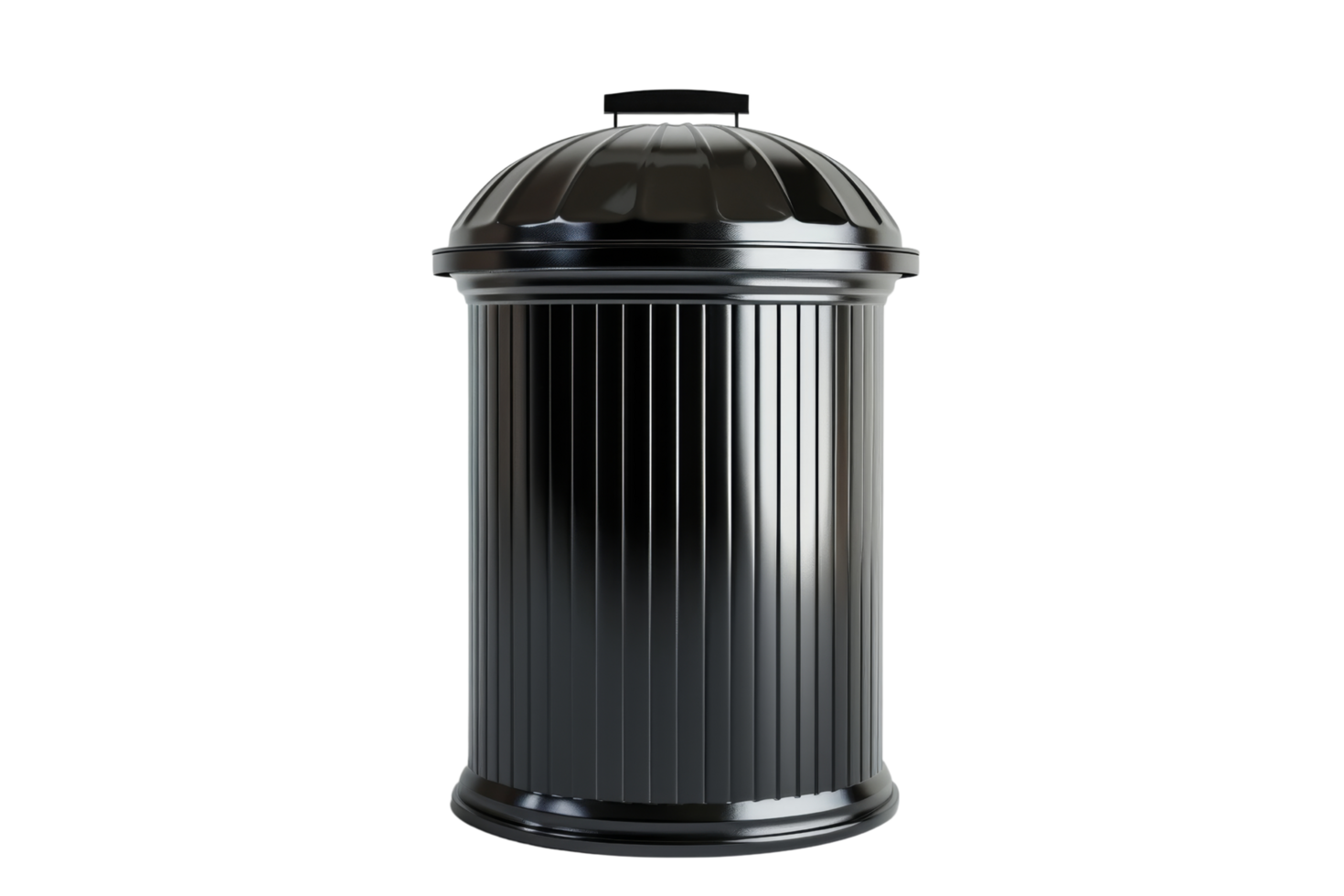 Black trash can with lid png