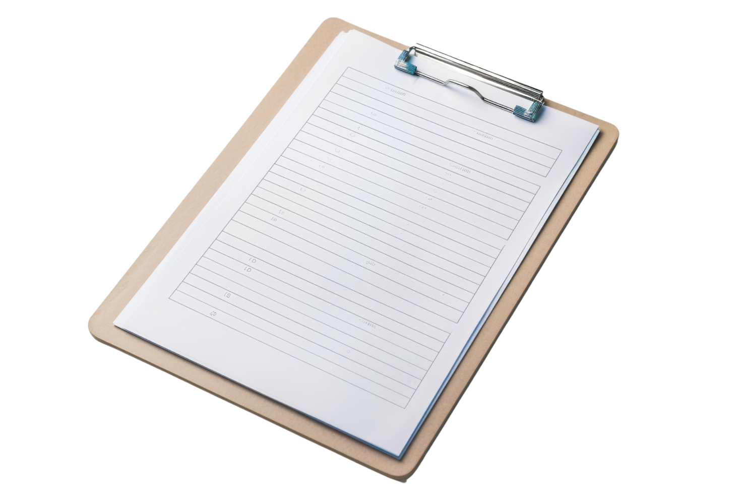 Clipboard with blank lined paper png