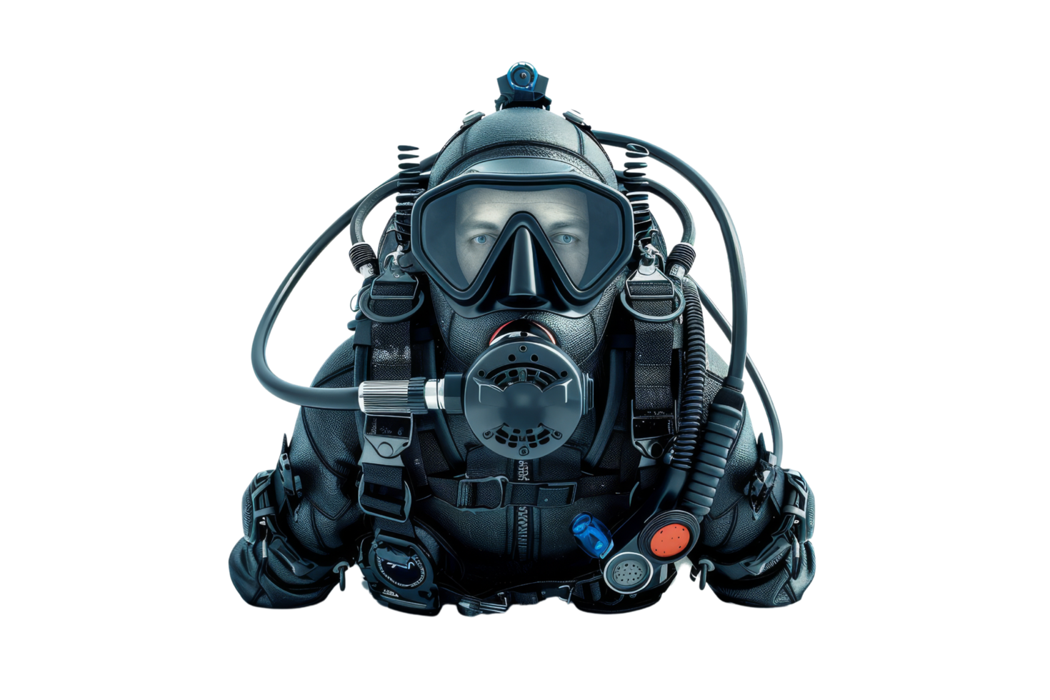 Diver in full scuba gear png