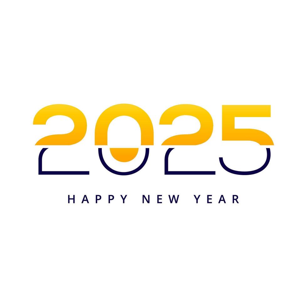 Modern 2025 Typography Design Vibrant and Bold Graphics for Cards Posters and Calendars vector