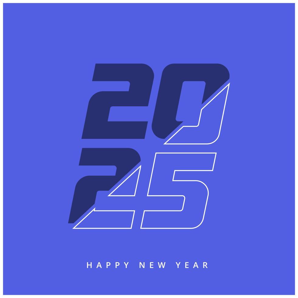 Modern 2025 Typography Design Vibrant and Bold Graphics for Cards Posters and Calendars vector