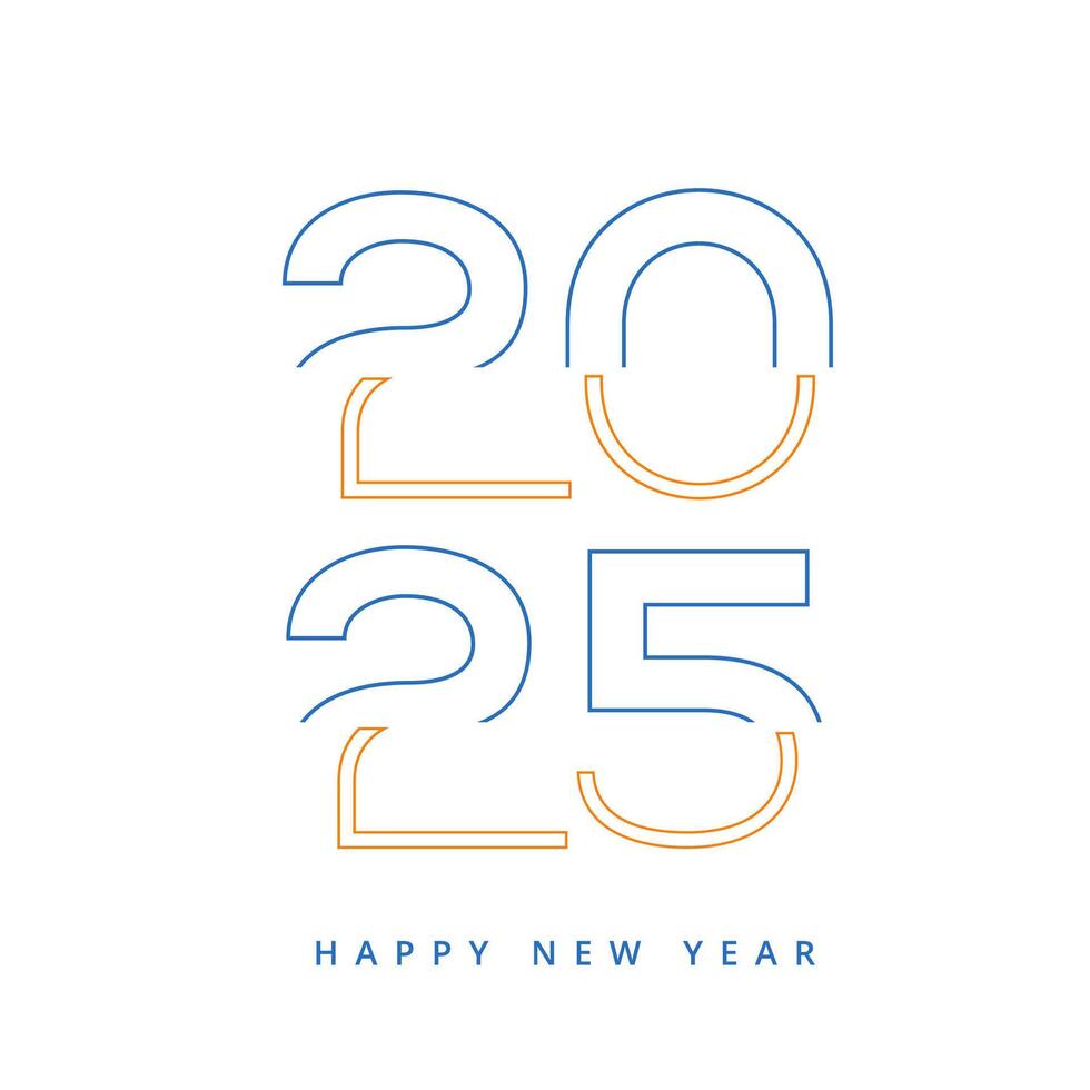 Modern 2025 Typography Design Vibrant and Bold Graphics for Cards Posters and Calendars vector